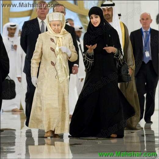 عکس و مطالب جالب روزانه: ملکه بریتانیا در مسجد ابوظبی
